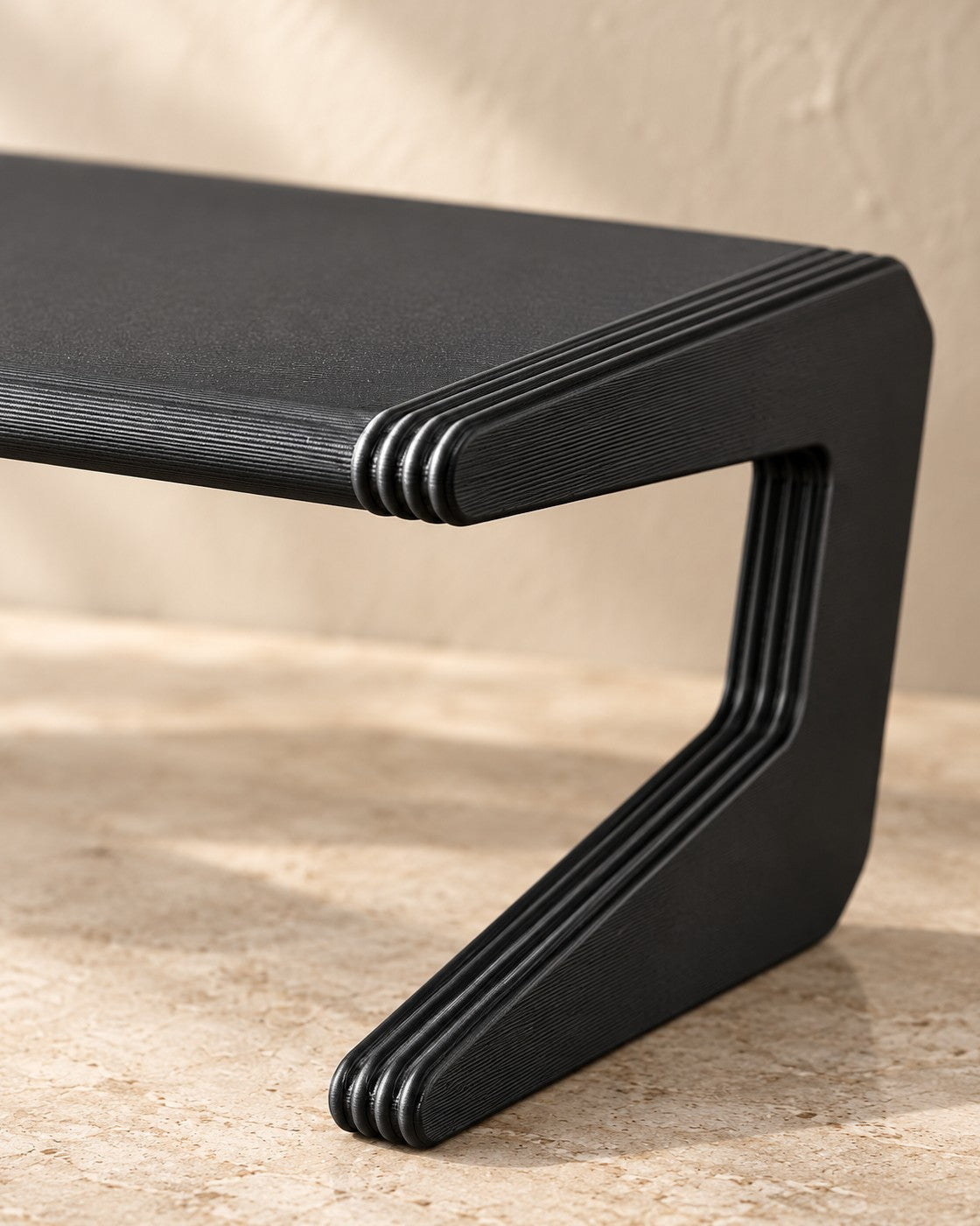 Close-up of the Narrow Shelf Risers showing fine printed layer lines