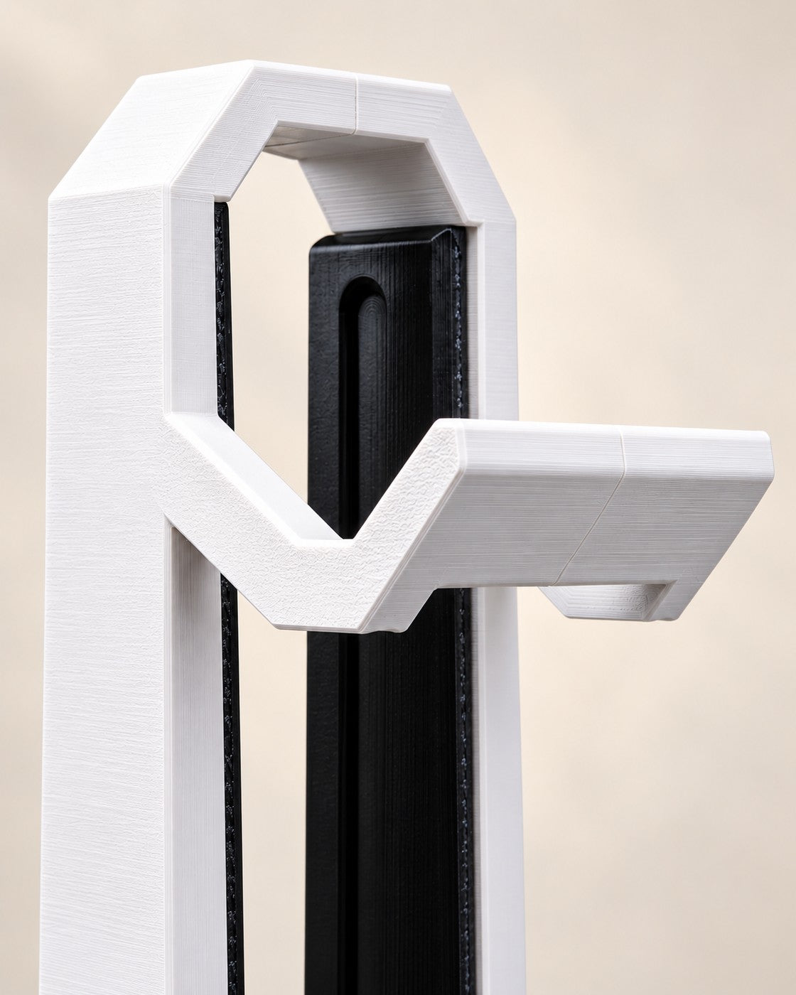 Close-up of the Twin Controller Stand showing fine printed layer lines