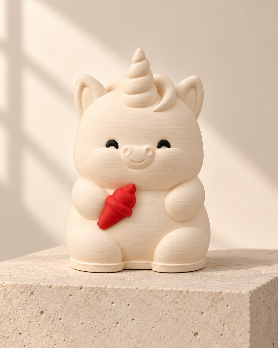 Unicorn Ice Cream Lamp: A chubby, smiling unicorn with an ice cream cone, glowing from within