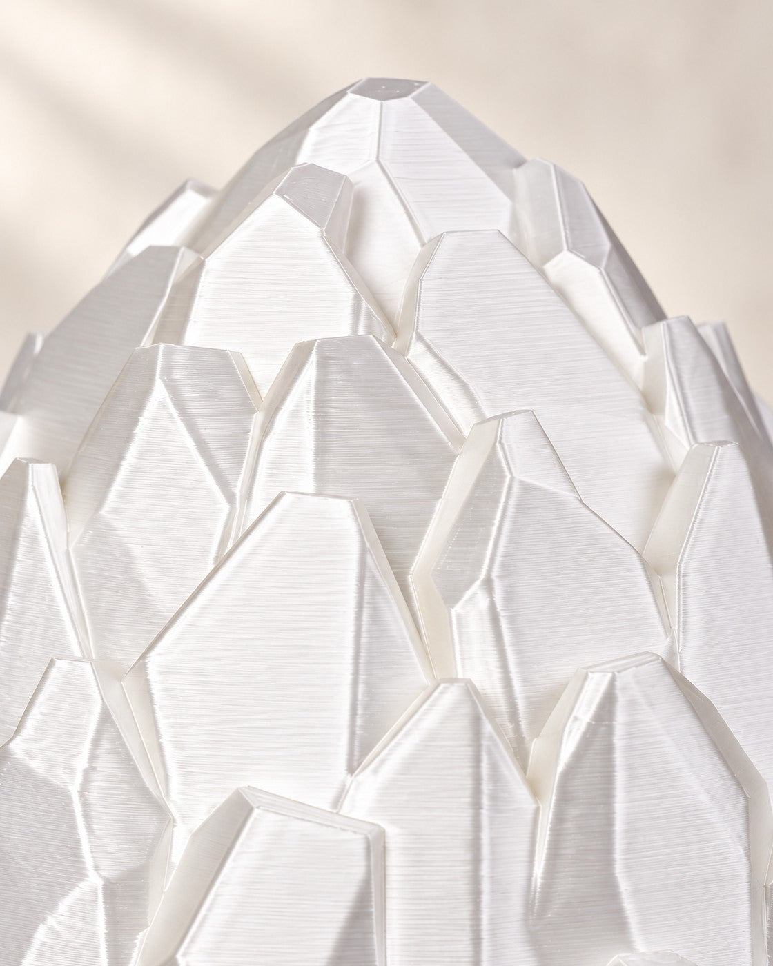Close-up of the Crystal Dragon Egg showing fine printed layer lines