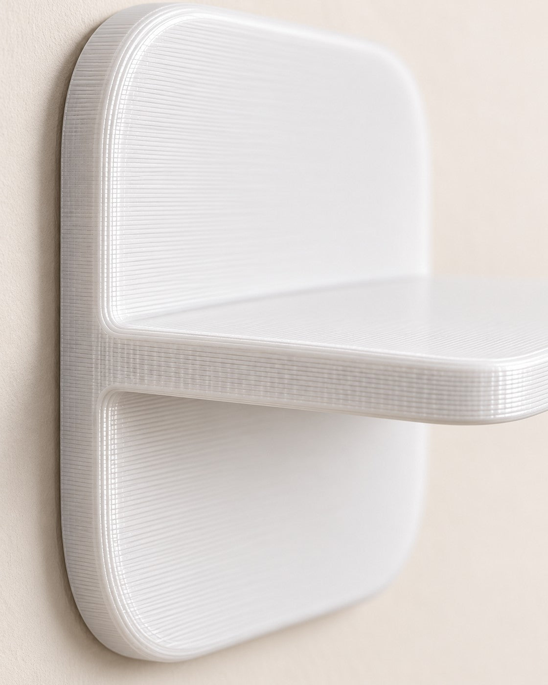Close-up of the Small Floating Shelf showing fine printed layer lines
