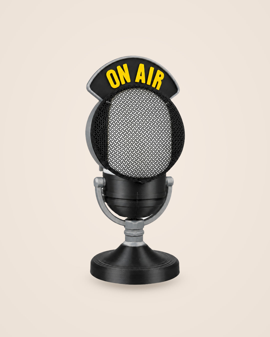 Broadcast Microphone Lamp: Vintage studio microphone lamp with an On Air plaque