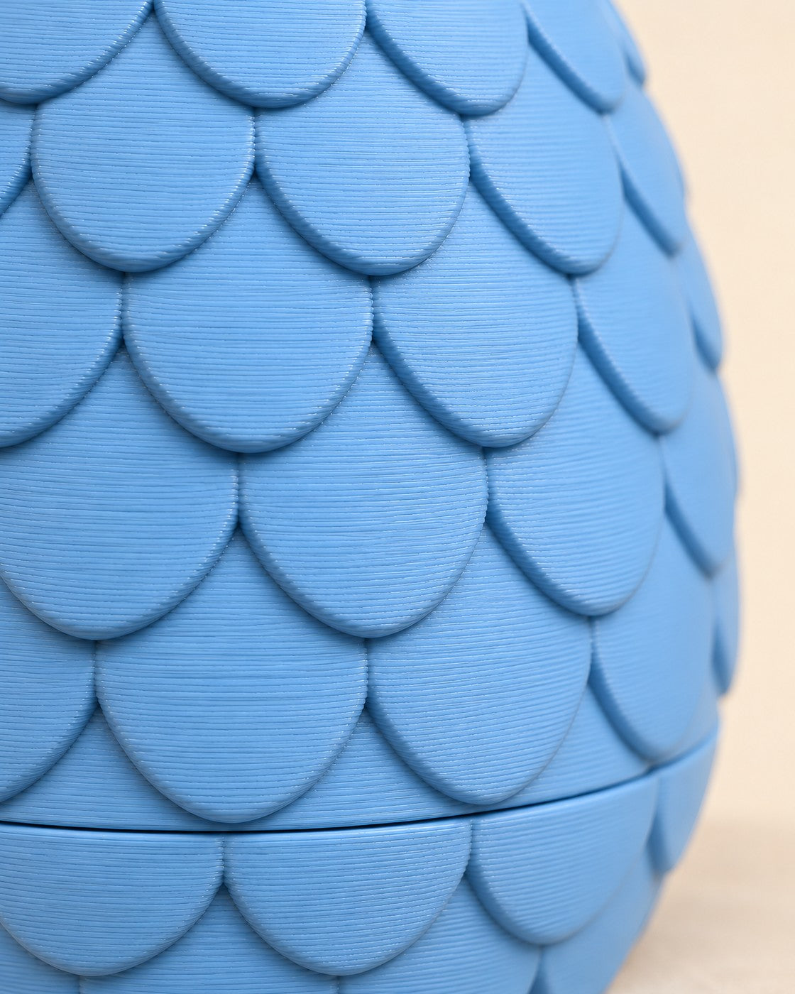 Close-up of the Scaly Egg Trinket Box showing fine printed layer lines