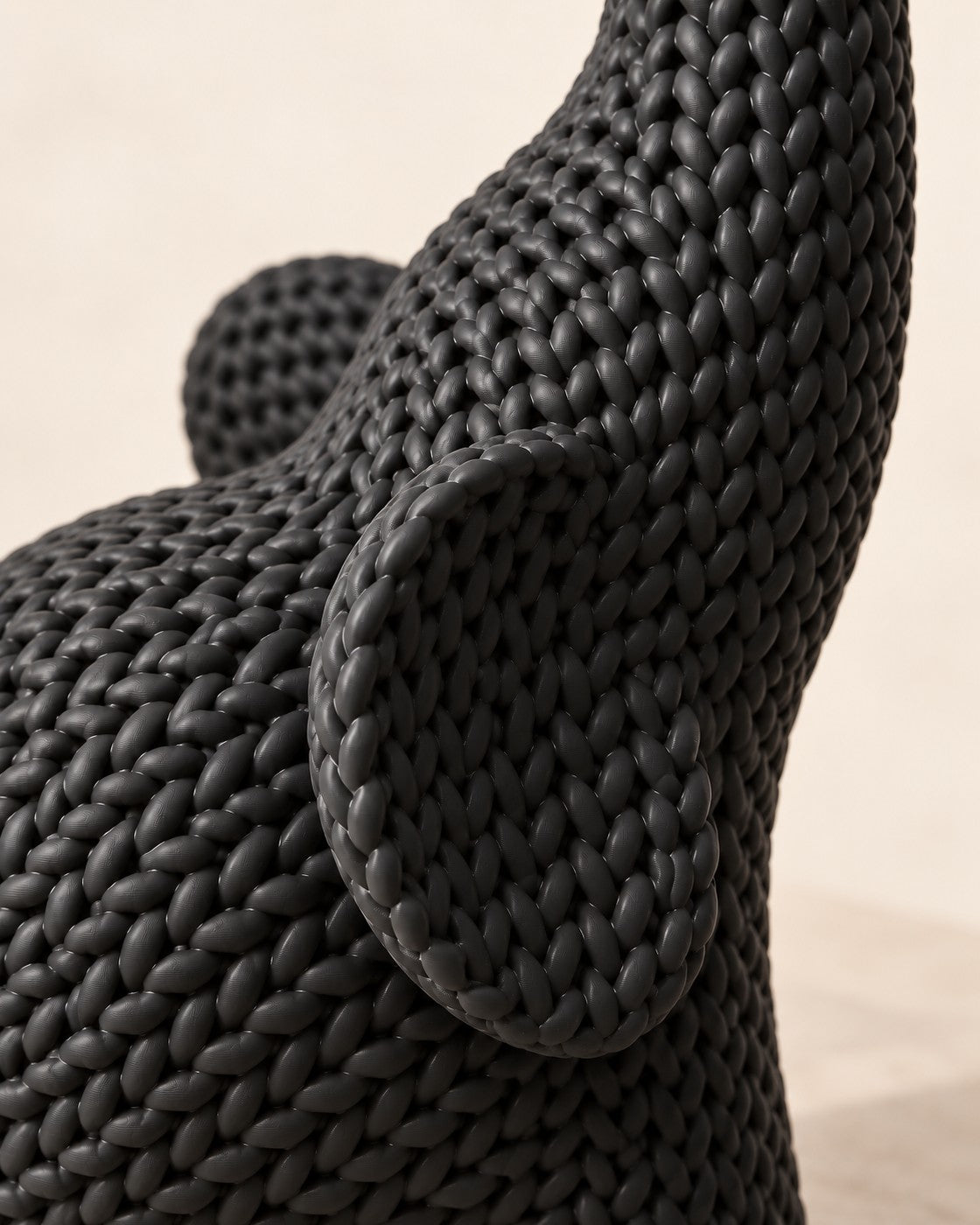 Close-up of the Knitted Elephant Pair showing fine printed layer lines