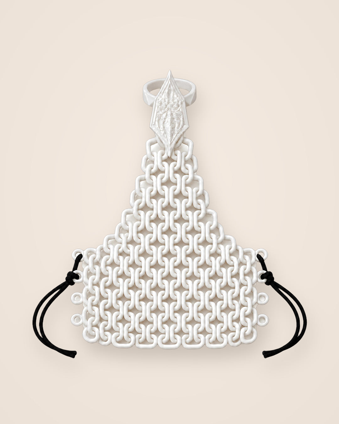 Dragon Hand Harness: A flexible chainmail-style hand chain with a dragon-scale crest