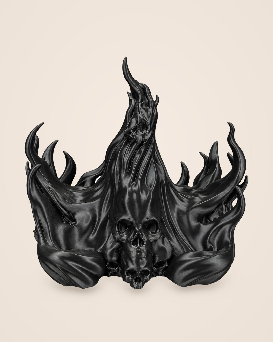 Twin Arcane Hold: Controller stand for two pads, in a sea of flames and tiny skulls