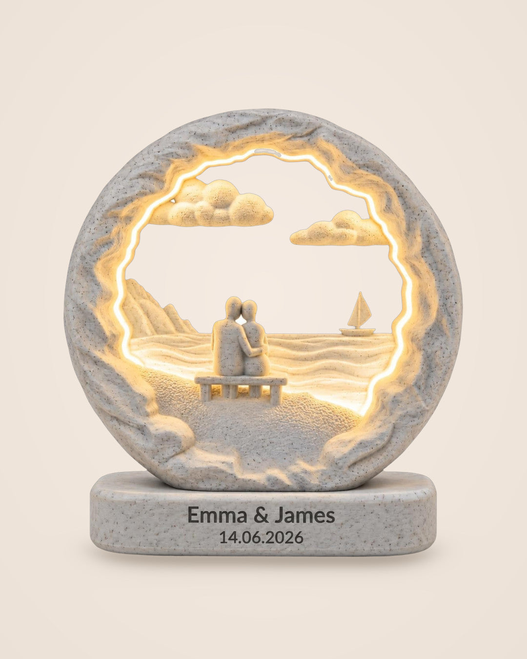 Dockside Dream Lamp: Personalised waterside lamp with two lines of your own words