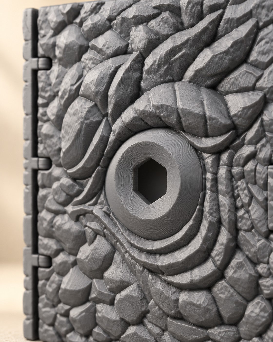 Close-up of the Dragon Eye Dice Box showing fine printed layer lines