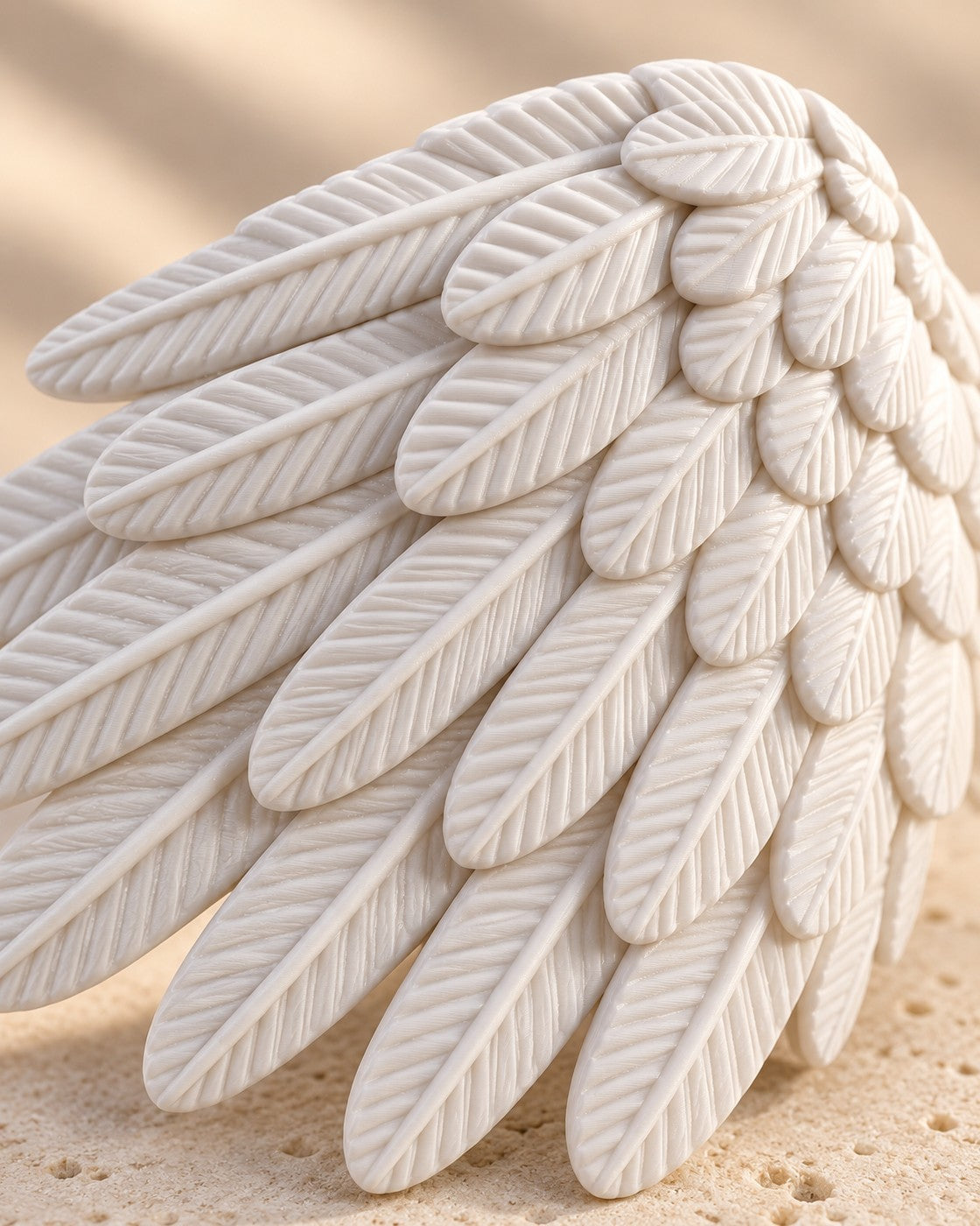 Close-up of the Little Saint Cat Angel Set showing fine printed layer lines