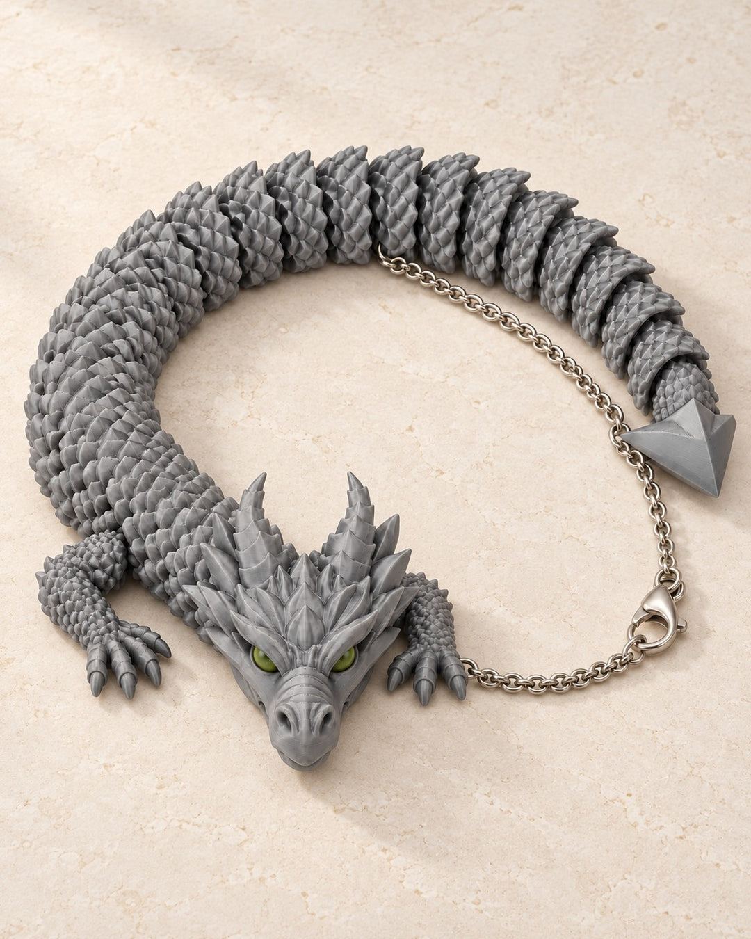 Articulated Dragon Necklace: A flexible scaled dragon that drapes around the neck