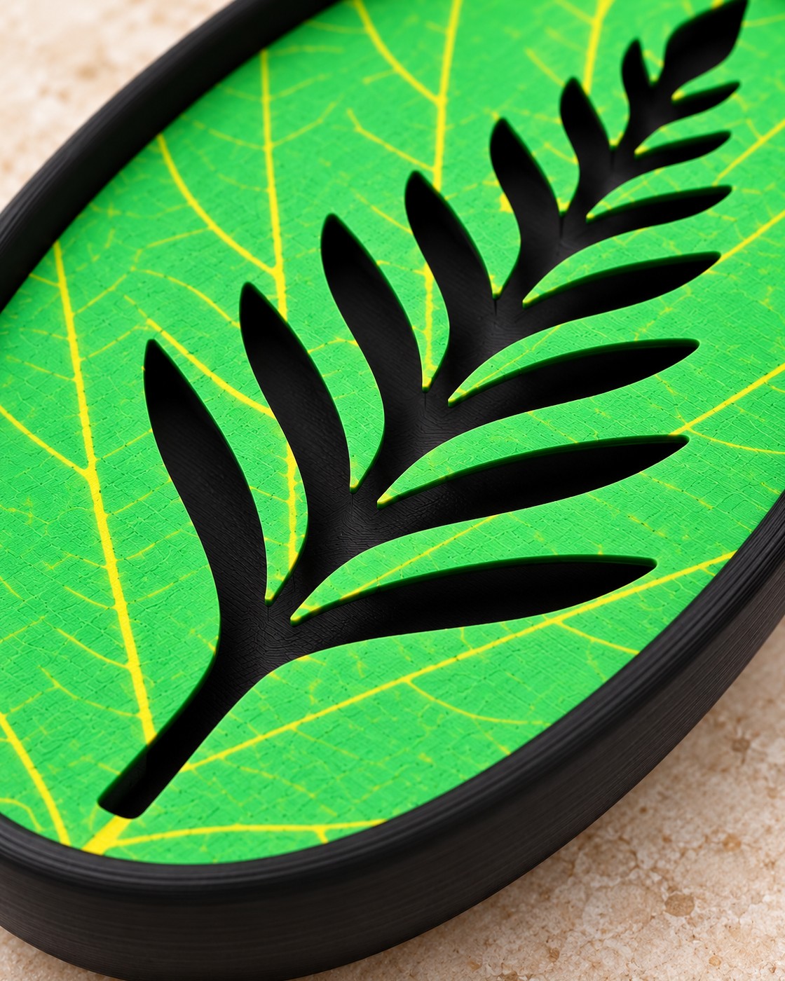 Close-up of the Fern Soap Dish showing fine printed layer lines