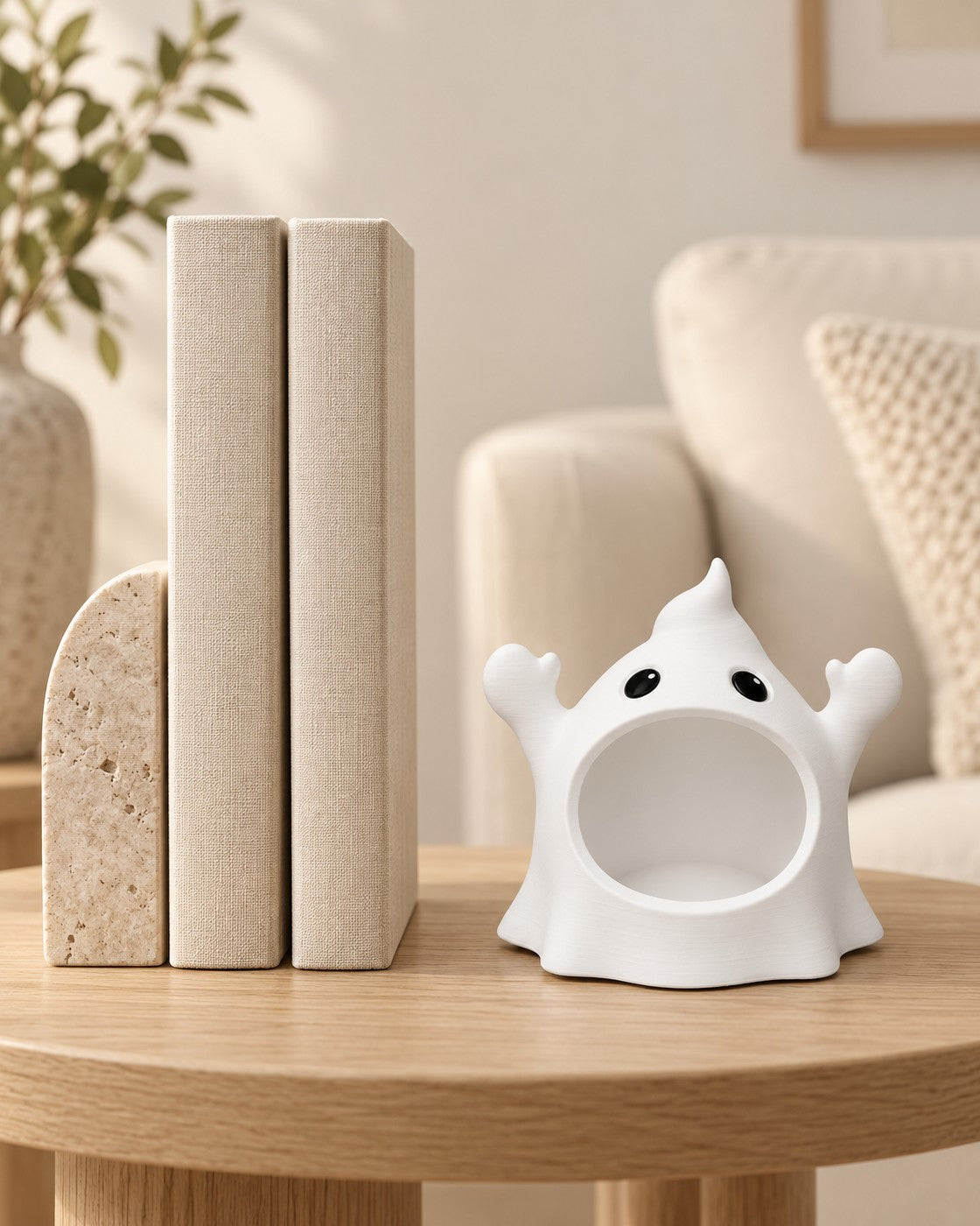 Ghost Sweet Bowl in a calm, softly lit interior, shown at true scale