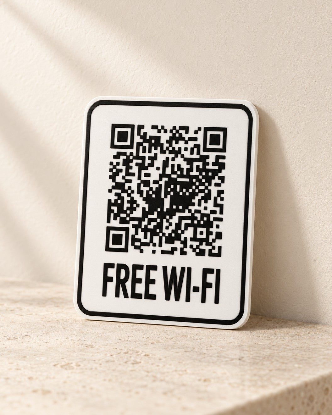 Free WiFi Gorilla Sign: A small desk sign with a cheeky QR code reveal