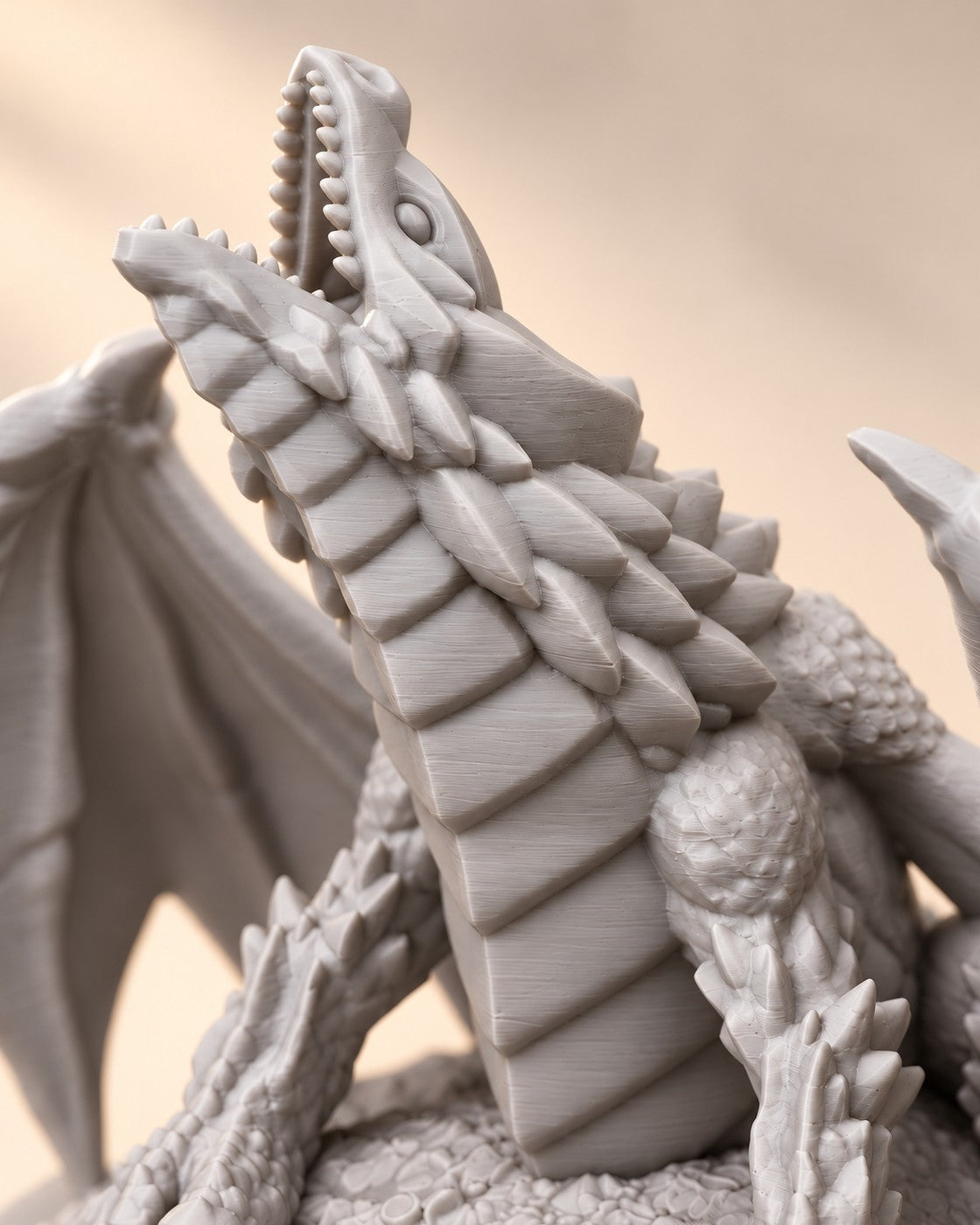 Close-up of the Dragon on Its Hoard showing fine printed layer lines