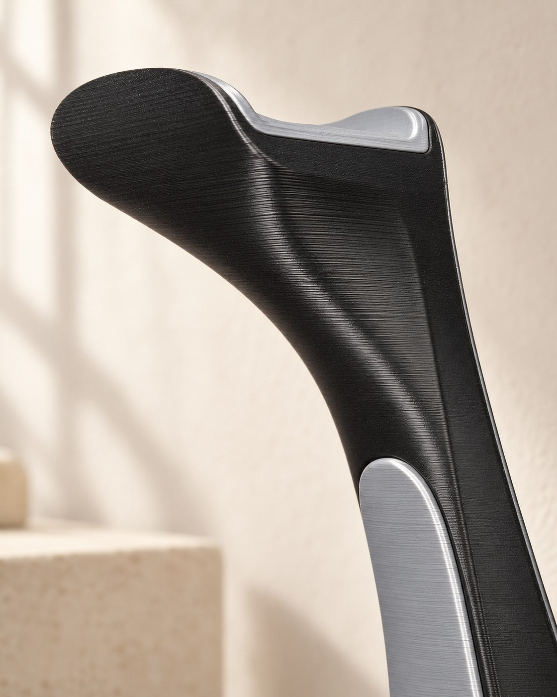Close-up of the Arch Headphone Stand showing fine printed layer lines