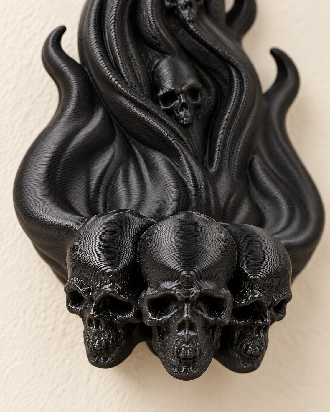 Close-up of the Dark Ember Headphone Hook showing fine printed layer lines