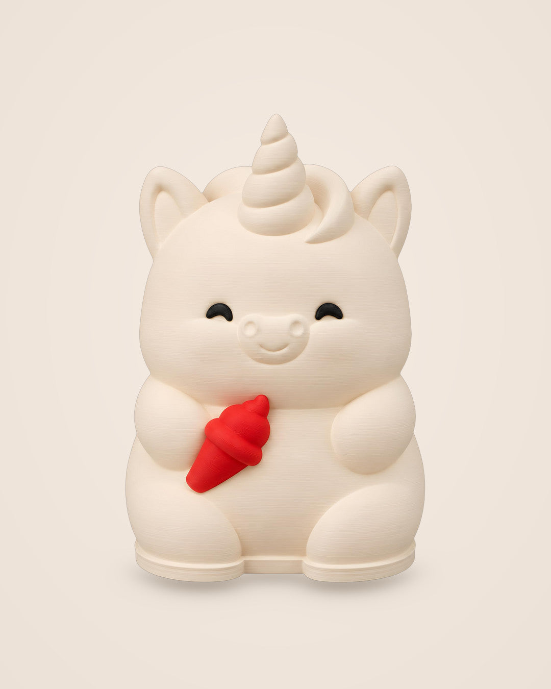 Unicorn Ice Cream Lamp: A chubby, smiling unicorn with an ice cream cone, glowing from within