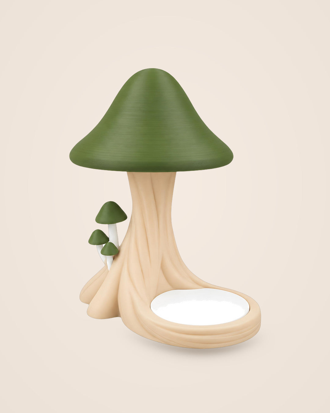 Toadstool Lamp with Tray: Battery LED mushroom night light with a lift-off cap and a trinket tray