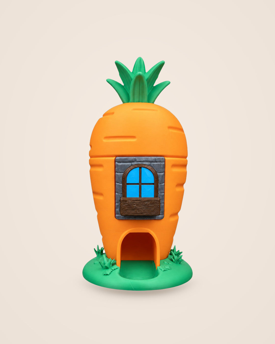 Carrot House Dispenser: Press-and-release sweet dispenser, 35 cm tall