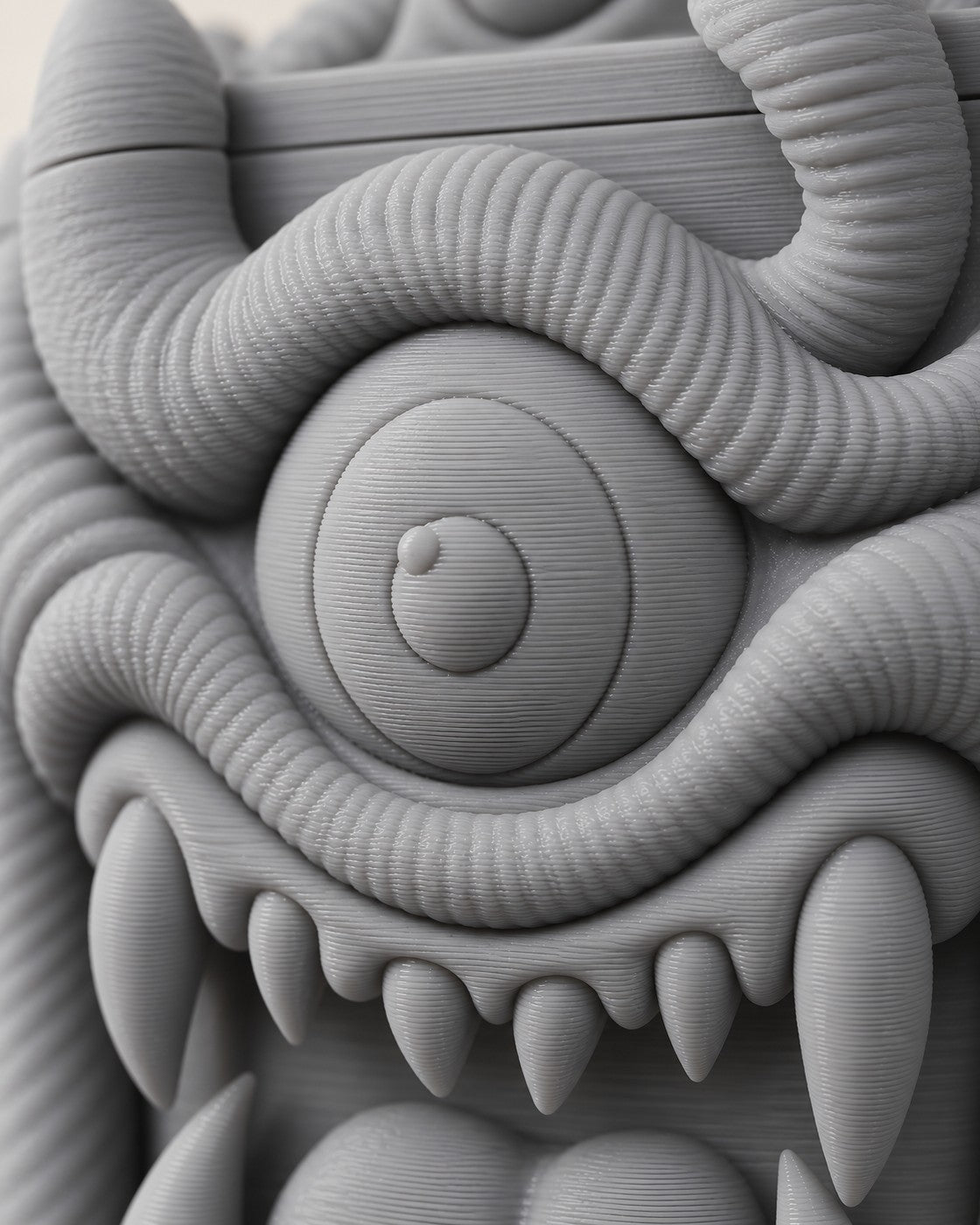Close-up of the All-Seer Deck Box showing fine printed layer lines