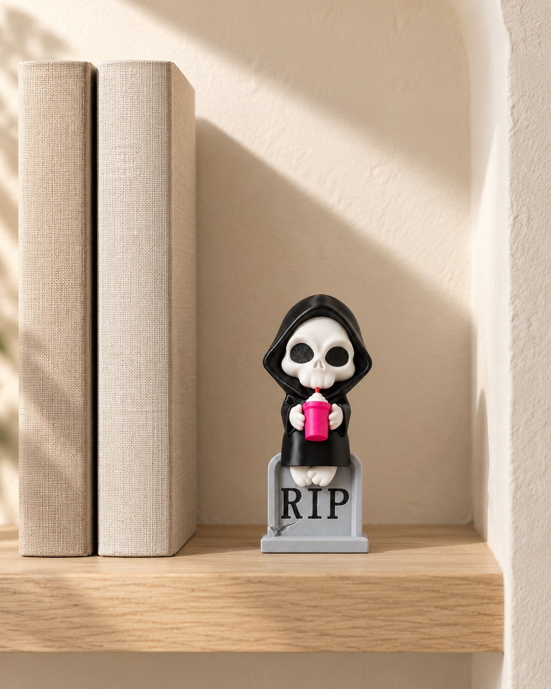 Sweet Rest Reaper in a calm, softly lit interior, shown at true scale