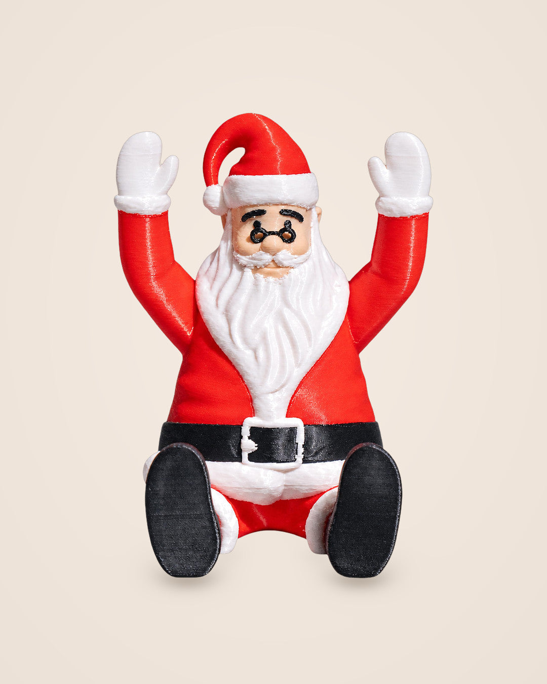 Santa Phone Stand: A festive Santa whose raised arms cradle your phone