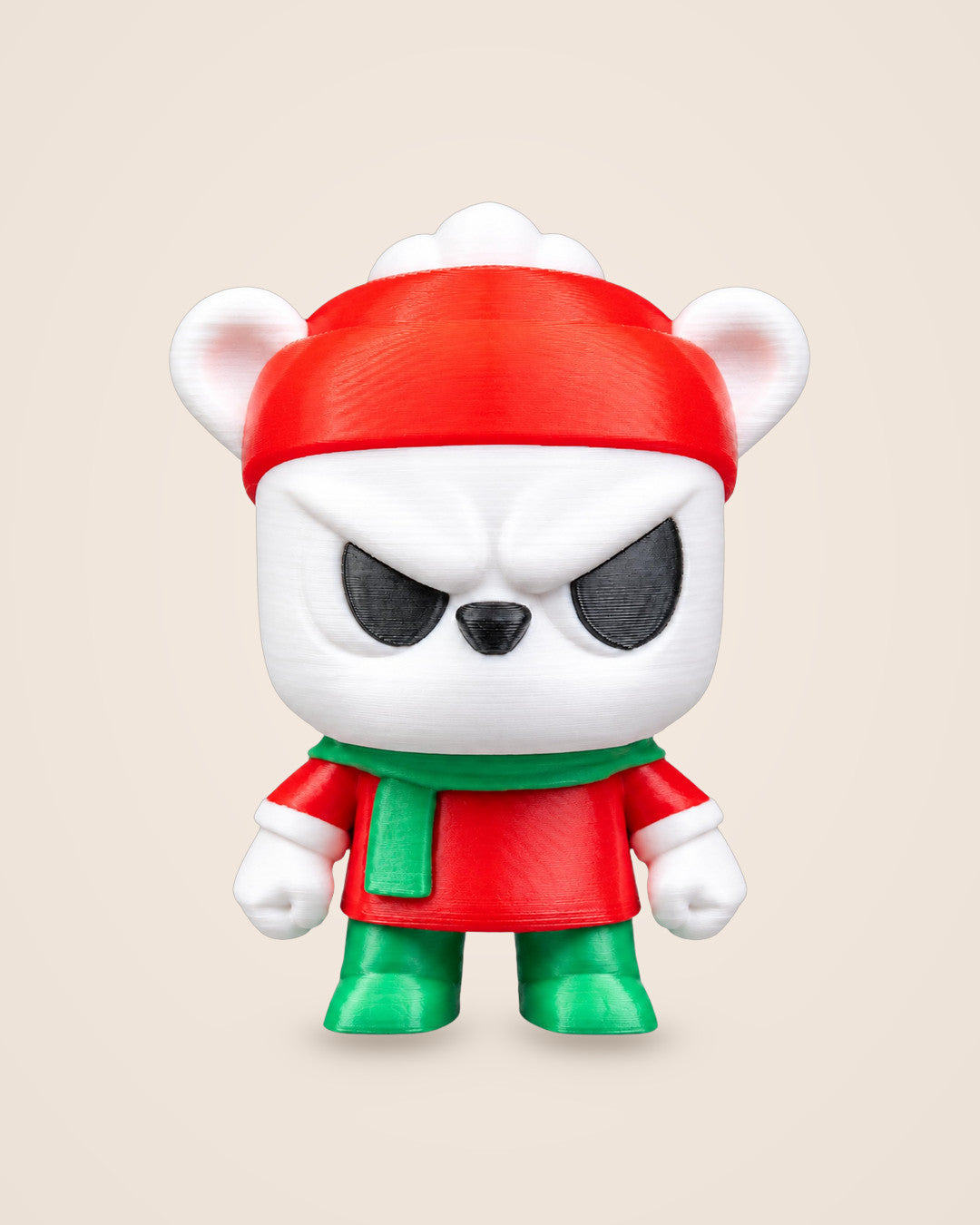 Anty Bear Desk Figure: A grumpy little bear in a red hat for festive shelves and desks