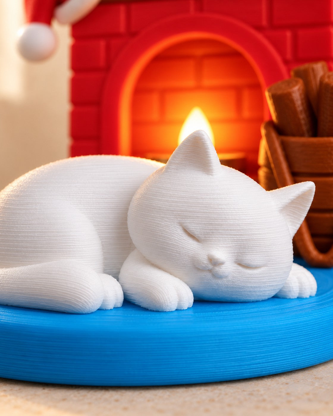 Close-up of the Kitty Night Night showing fine printed layer lines