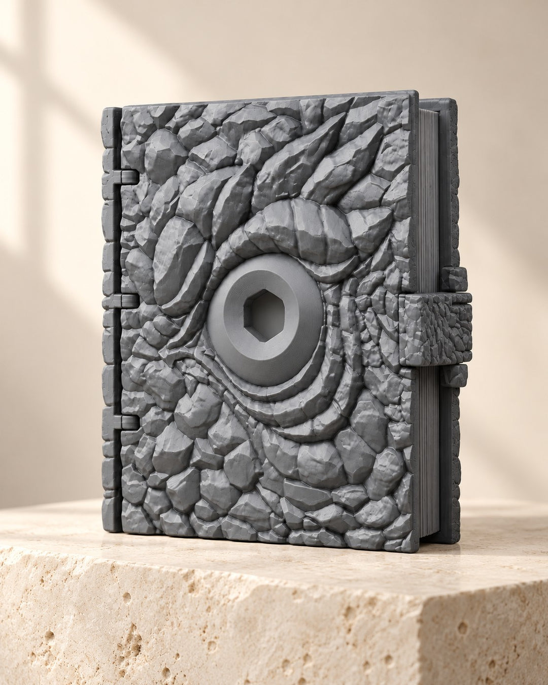 Dragon Eye Dice Box: Book-style hinged case with a honeycomb tray for a full dice set