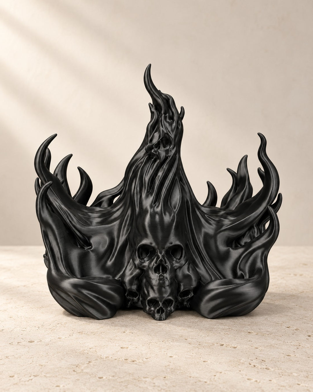 Twin Arcane Hold: Controller stand for two pads, in a sea of flames and tiny skulls