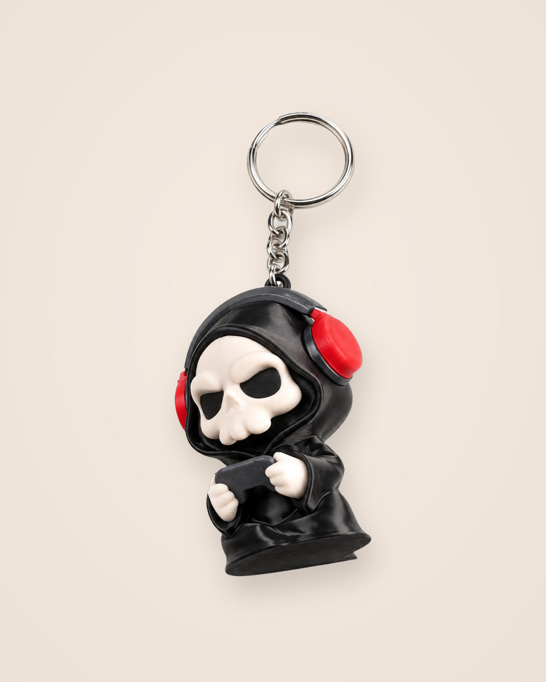 Press F Reaper Keyring: Gaming reaper charm with split ring and short chain