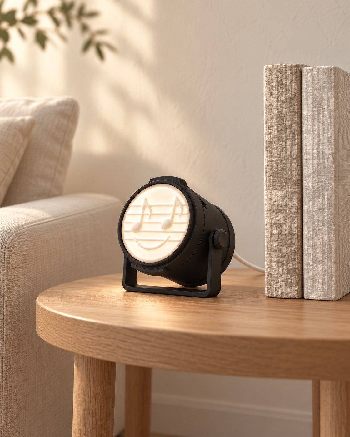 Stage Light Lamp in a calm, softly lit interior, shown at true scale