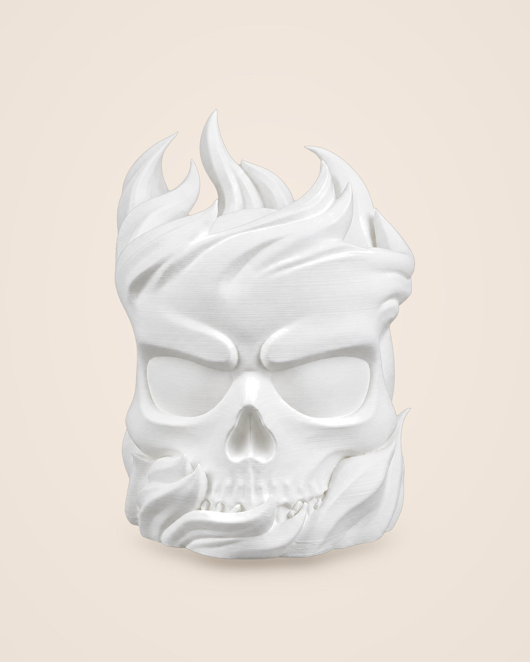 Ember Skull Lamp: Gothic USB table lamp with a warm glow through the eyes and mouth